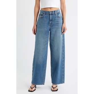 Hidden Jeans Side Stud Baggy Jeans in Dk.wash at Nordstrom, Size 26