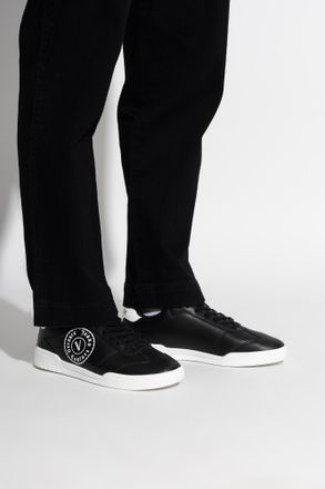 Versace Jeans Couture Sports Shoes With Printed Logo, Mens, Black