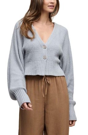 Barefoot Dreams CozyChic Lite Crop Cardigan in Frost at Nordstrom, Size X-Small