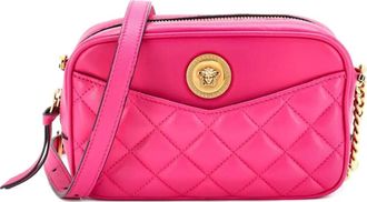 Versace Medusa Icon Front Slip Pocket Camera Bag Quilted Leather Small crossbody bag - Roze