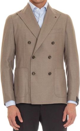 Tagliatore Double-Breasted Jacket - Heren - Blazers - Bruin - XL - Jassen