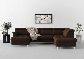 Sit&more Wohnlandschaft »Marano U-Form« inklusive Kopfteilverstellung, wahlweise mit Bettfunktion, Bettkasten