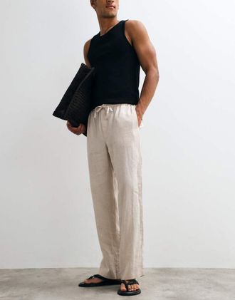 Arket Pantaloni in puro lino bianco sporco