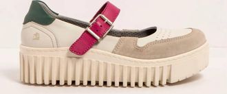 The Art Company Womens Brighton Platform Shoes In Cream-Fuchsia