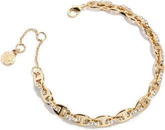 BaubleBar Thalia Pav&eacute; Mariner Link Bracelet in Gold at Nordstrom