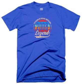 Generic 18th Birthday T Shirt 18 Years of Being Awesome Legend Born in 2007 Funny Joke Gift Tee Top (UK, Alpha, S, Regular, Regular, Blue)