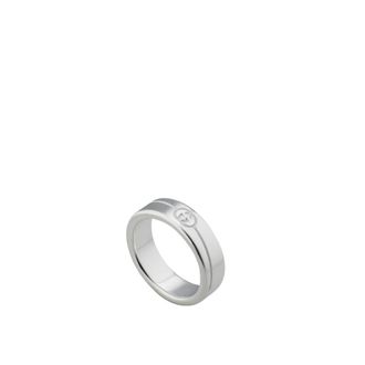 Gucci Rings, female, Gray, ONE SIZE, Elegant Interlocking Silver Ring