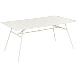 Beliani Mesa De Jard&iacute;n 160 X 90 Cm De Hierro Galvanizado Con Recubrimiento En Polvo Mobiliario De Exterior Estilo Moderno Beige Claro Terenzo