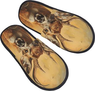 Generic Wild Deer Unisex Slippers Soft Shoes Non-Slip House Slippers For Winter Bedroom Outdoor M