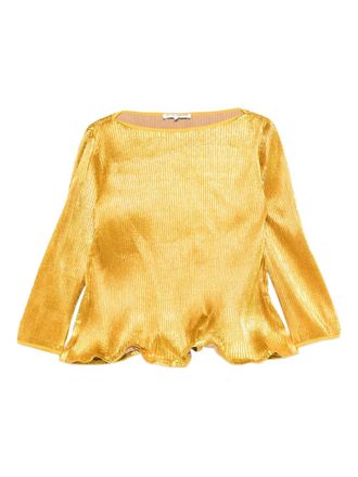 Melitta Baumeister metallic pliss&eacute; top - Yellow