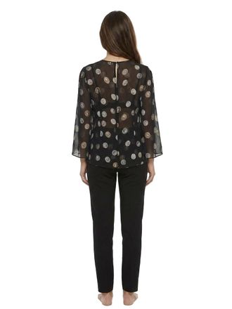 Dolce & Gabbana Silk Coin-Print Blouse - Black
