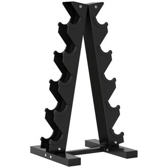 OEM Rastrelliera Per Manubri In Acciaio A 5 Livelli Con Inserti In Plastica, 35x33x66 Cm, Nera