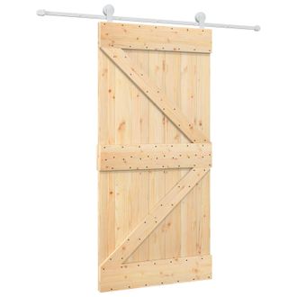 vidaXL Puerta Corredera Natural Y Blanco 100 X 210 Cm Vidaxl