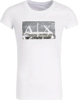 A|X Armani Exchange Tops, Dames, Wit, XS, Katoen, Slim Fit T-shirt