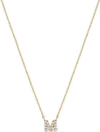 Bony Levy Icon Pavé Diamond Initial Pendant Necklace in 18K Yellow Gold - M at Nordstrom