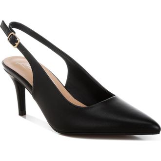 London Rag Jaoba Pointed Toe Slingback Pump in Black at Nordstrom Rack, Size 7.5