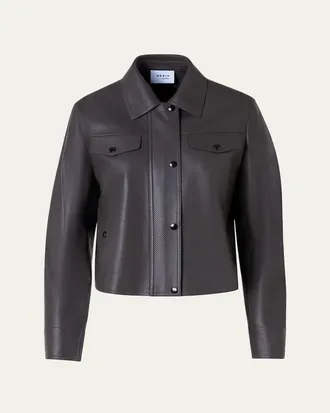 Akris Perforated Leather Short Jacket