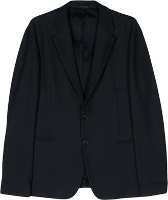 Giorgio Armani Blauwe Piqu&eacute; Weave Jas - Heren - Blazers - Blauw - 2XL - Jassen
