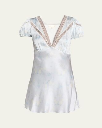 LoveShackFancy Sylara Floral Jacquard Mini Dress