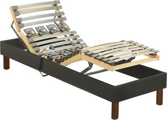 Vente-Unique Rete relax con doghe e sospensioni in tessuto grigio antracite di DREAMEA - 70 x 190 cm