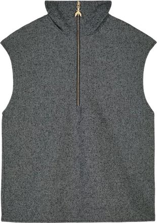 Patrizia Pepe Blouse met hoge hals en rits - Dames - Tops zonder mouwen - Grijs - XS - Tops