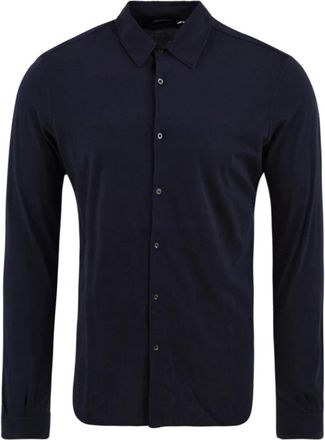 Aspesi Cotton Jersey Shirt - Heren - Casual Overhemden - Blauw - XL - Katoen - Overhemden