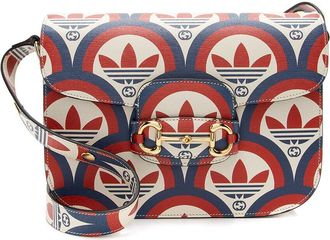 Gucci Blue, Red, White Calfskin x adidas G Horsebit 1955 Small Shoulder Bag (Authentic Pre-Loved)