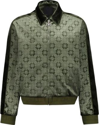 Givenchy Monogram 72 Tracksuit Jacket - Heren - Zomerjassen - Groen - L - Polyester - Jassen