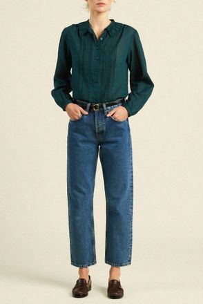 Trovata Alise Blouse In Sea Pine Check