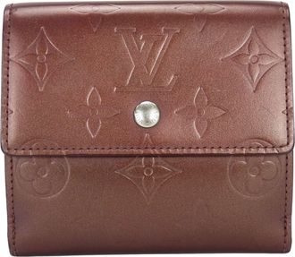 Louis Vuitton Bordeaux Violet Monogram Mat Wallet (Tri-Fold) (Pre-Owned)