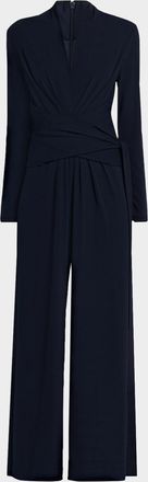 Michael Kors Wrap Jersey Wide-Leg Jumpsuit