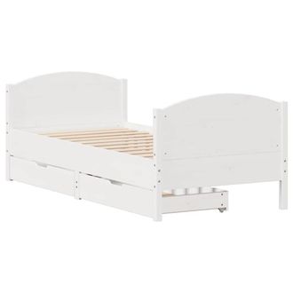 Berkfield Home Full Bed Frame without Mattress White 100x200 cm Solid Wood Pine