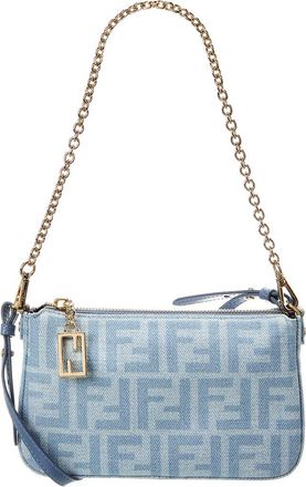 Fendi Fendi Baguette Ff Denim Pouch