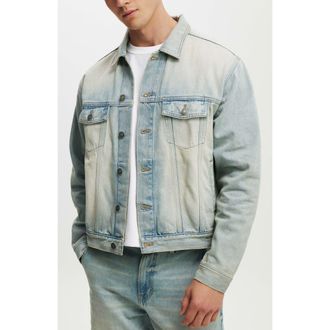 Cotton On Oversized Trucker Jacket in Halen Blue at Nordstrom, Size X-Large