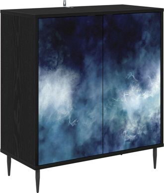 vidaXL Aparador Raalte Roble Negro 69 X 33 X 76 Cm Vidaxl