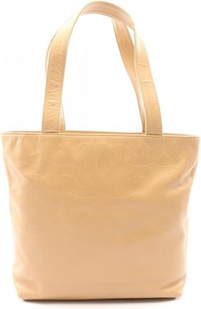Chanel Beige Leather Handbag Tote Bag (Pre-Owned)