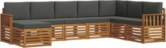vidaXL Conjunto De Sof&aacute;s De Exterior 8 Uds. Natural Y Antracita Vidaxl