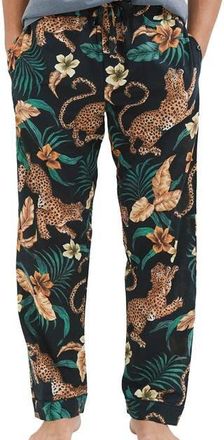 Desmond & Dempsey Mens Pajama Pant in Soleia Black/yellow at Nordstrom, Size X-Large