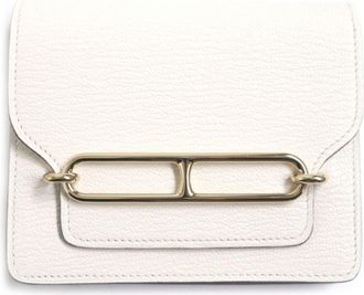 Herm&egrave;s Cream Leather Coin Purse/Coin Case (Pre-Owned)