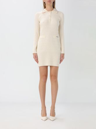 Pinko Geribbelde gebreide mini-jurk met pareldetail