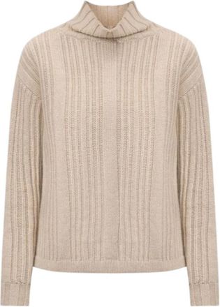 Max Mara Vitalba Polokraag Trui - Dames - Coltruien - Beige - S - Wol - Truien & Vesten