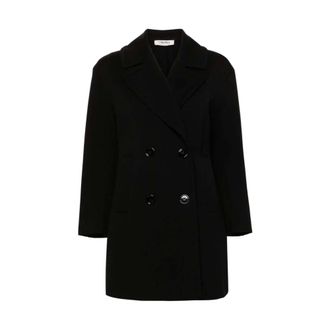 Max Mara Jassen, Dames, Zwart, M, Tijdloze Zwarte Scuba Jersey Jas