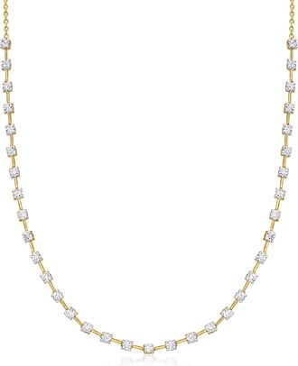 Ross-Simons Lab-Grown Diamond Necklace in 18kt Gold Over Sterling