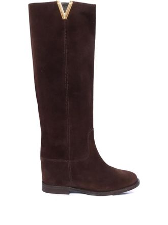 Via Roma 15 Stivali con dettaglio a V - Marrone