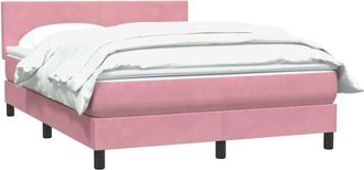 vidaXL Cama Box Spring Con Colch&oacute;n Terciopelo Rosa 160x210 Cm Vidaxl