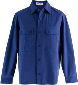 Saint Laurent Purple Cotton Overshirt Size 15.5