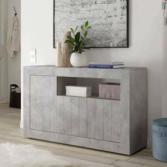 Dmora Aparador Ledro, Buf&eacute; De Sal&oacute;n, Aparador De Sal&oacute;n, Despensa De Cocina, Made In Italy, 138x42 H86 Cm, Cemento - Dmora