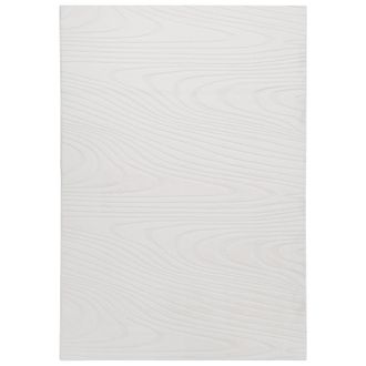 Beliani Alfombra De Pelo De Conejo Sint&eacute;tico Peluda Motivo Vetas 160 X 230 Cm Blanco Crema Ontake