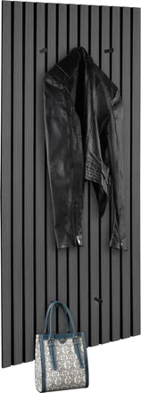 Xora Garderobenpaneel, Grau, Schwarz, Textil, Holzwerkstoff, 50x125x7 cm, Aufhängemöglichkeit, Garderobe, Garderobenpaneele, Garderobenpaneele