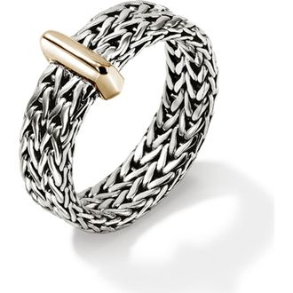 John Hardy Carved Chain Ring, Sterling Silver, Gold at Nordstrom, Size 9